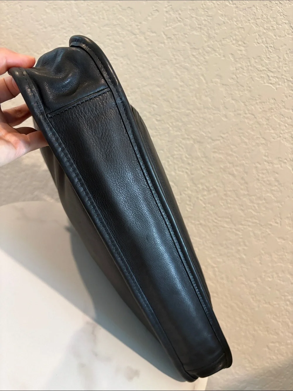 Marc by Marc Jacob’s Black Leather Briefcase Travel Bag with Luggage Tag